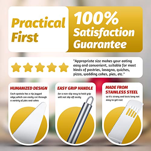 image for Patelai 4 Pieces Pie Server Set Stainless Steel Pie Spatula Serrated C