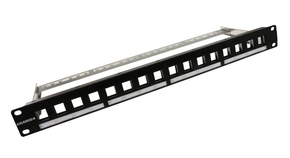 panneau premium métal - a équiper - 16 ports - 1u - noir - gigamédia pan16vkp