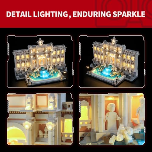 Image of BRIKSMAX Light for Lego Trevi Fountain 21062 - Compatible with Architecture Building Blocks Model - Without Set