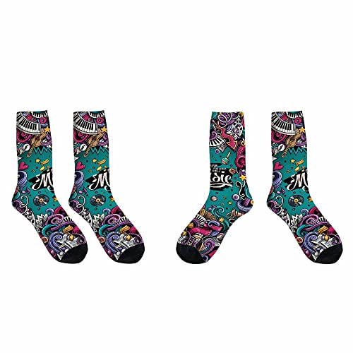 Image of Pehede Socks Mens Fun Dress Socks for Women Funny Novelty Crazy Design Socks