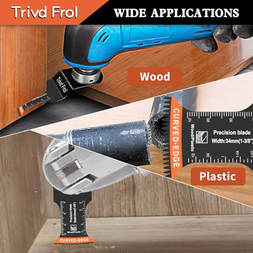 20PCS Japanese Tooth Oscillating Saw Blades, Curved Edge Oscillating Multitool Blades Clean Cut for Wood, Plastic, Oscillating Tool Blades Fit Dewalt, Milwaukee, Makita, Ryobi, Rockwell, Bosch