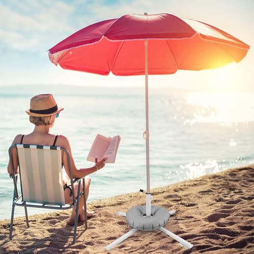 Support de parasol de plage robuste avec base de parasol extérieur réglable et transportable