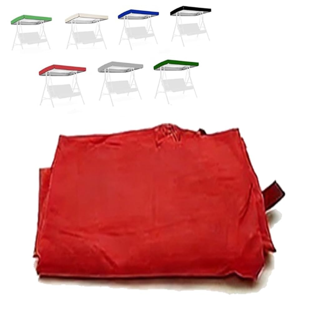 Toit De Rechange pour Balancelle De Jardin 164×114cm 191×120cm Housse De Remplacement pour Balancelle Extérieur Anti-UV, Toile De Balancelle De Terrasse(Red,77x49x9in(195x125x20cm))