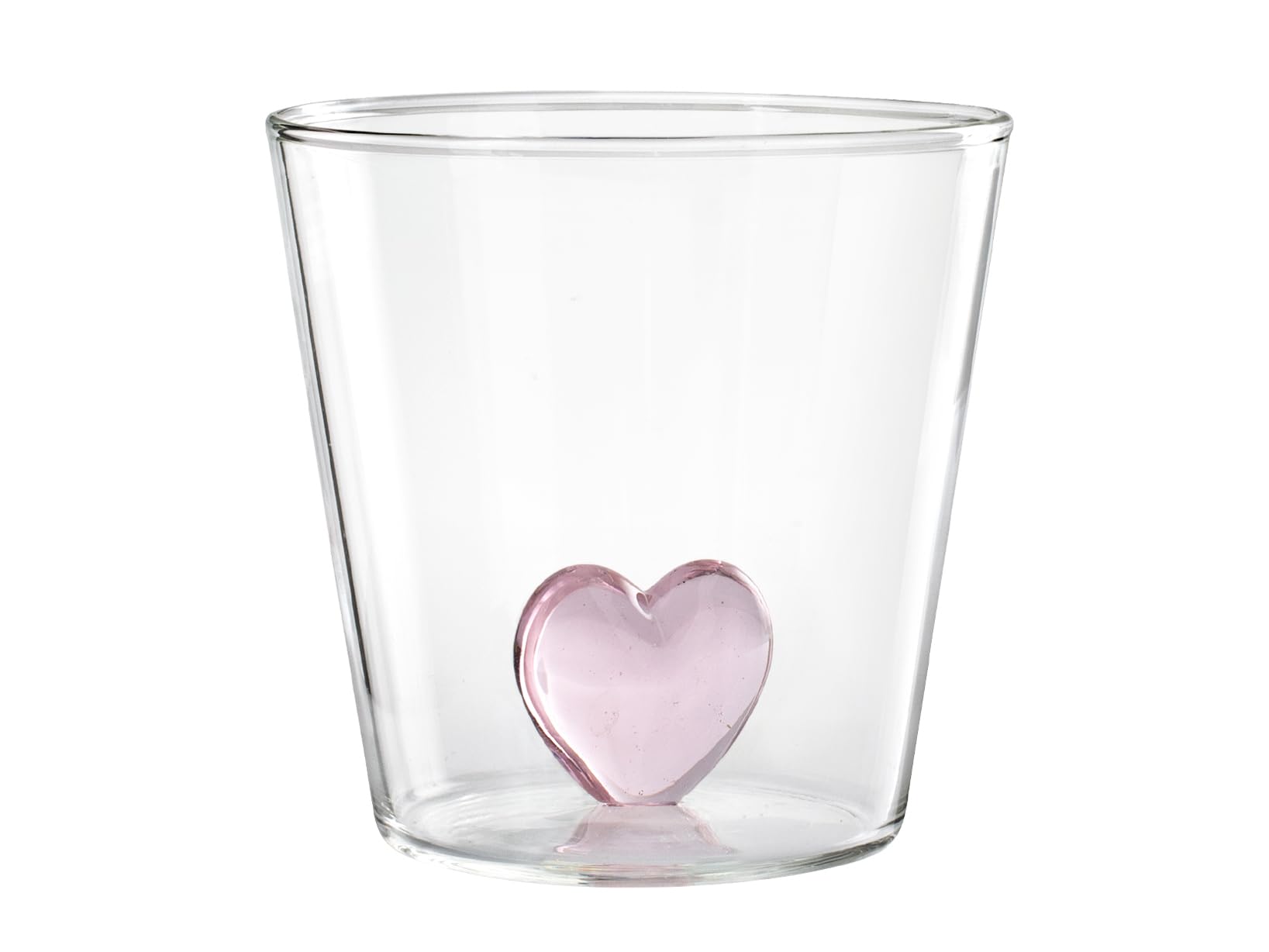 H&H Set 6 Bicchieri in Vetro Borosilicato, Trasparente, Cuore interno in Vetro, 300cc