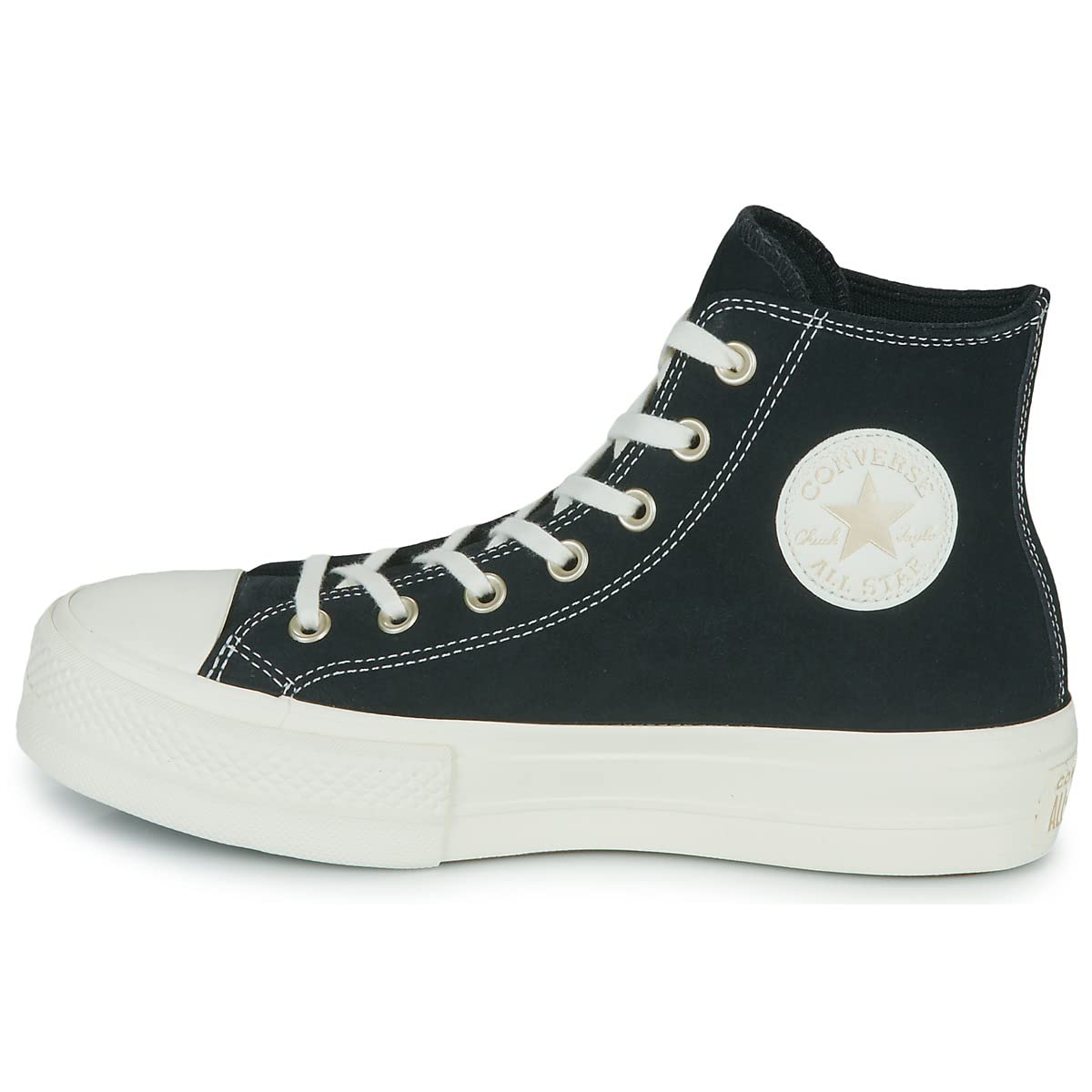 Converse Zapatillas all star suede platforma negro oro.