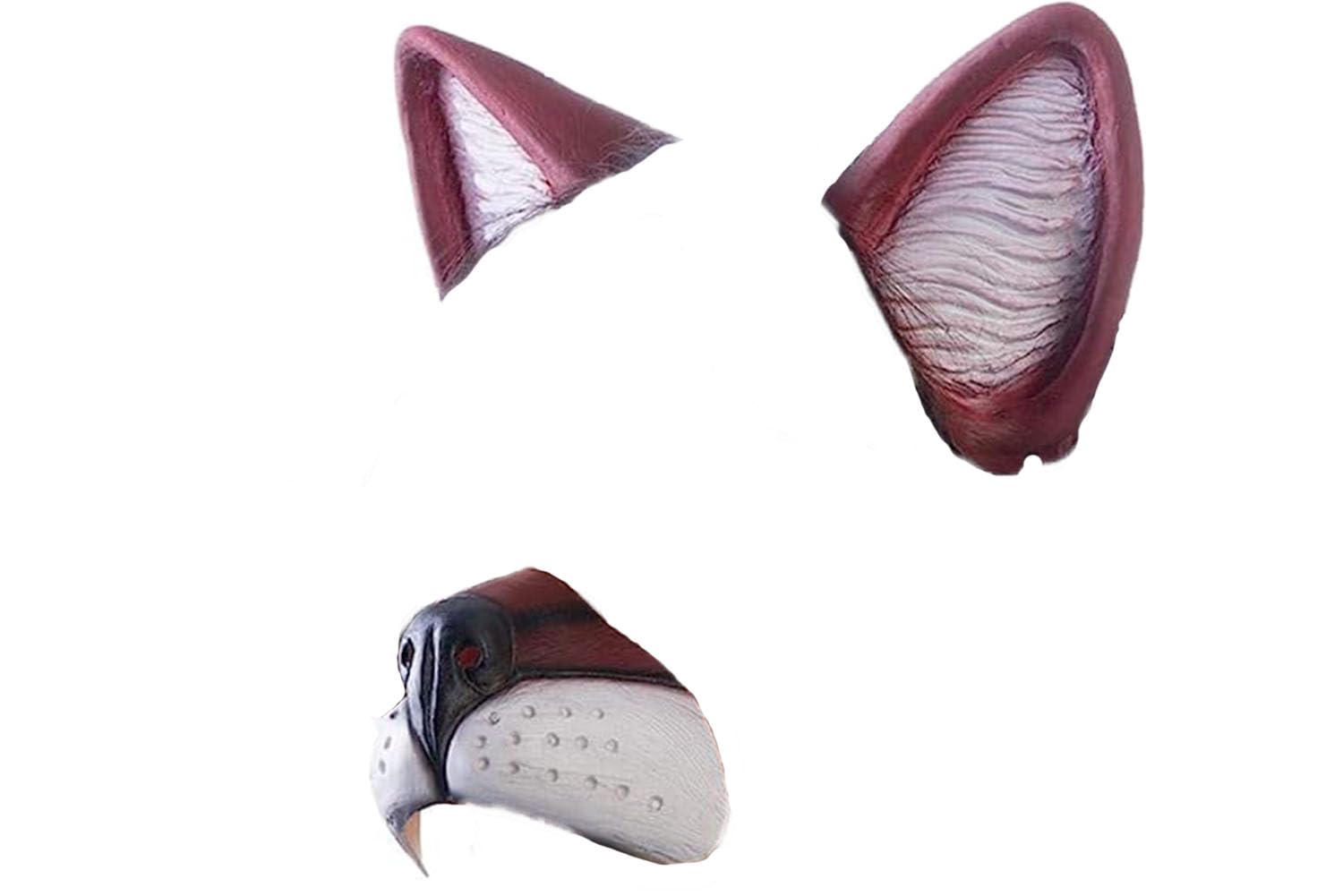 HMS Anime Tiger Headpiece Latex Front with Full Plush, Brown, One Size