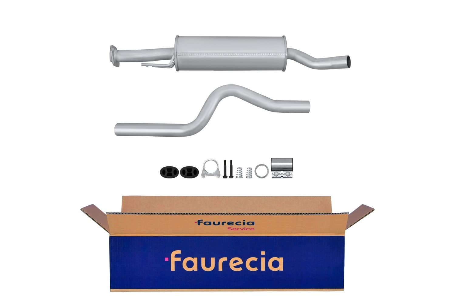 HELLA 8LC 366 024-491 Tłumik środkowy - Easy2Fit® Kit - w środku - dwuczęściowy - Komplet z elementami do montażu