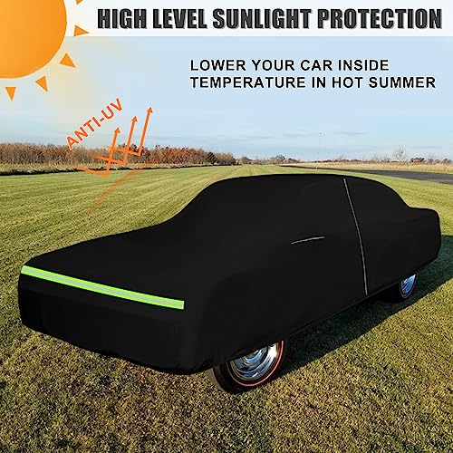 Image of Waterproof Car Cover Compatible with Chevrolet Camaro 1967-1973, Oxford Black All Weather Classic Car Covers with Inner Cotton for Snow Rain Paint Protection(RS /SS /Z28)