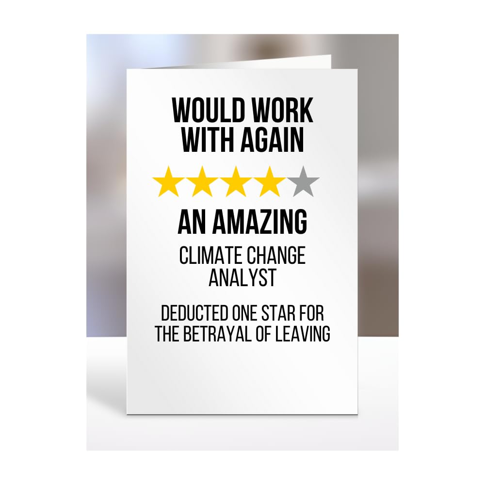 Would Work with Again, Funny Leaving Card for Climate Change Analyst, Farewell, Great Gift for Colleagues, Boss, Manager, Goodbye, Christmas, Joke, Silly, Gag, A5-223a_154 — image 1