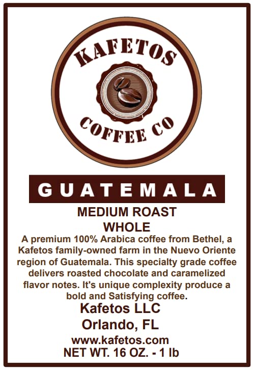 Café en grano tostado medio Guatemala 16 oz