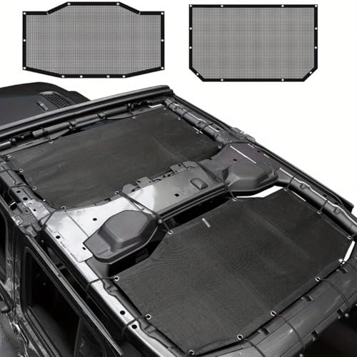 XYHAOAI Mesh-Dach-Sonnenschutzabdeckung Kompatibel mit Jeep Wrangler JL JLU
