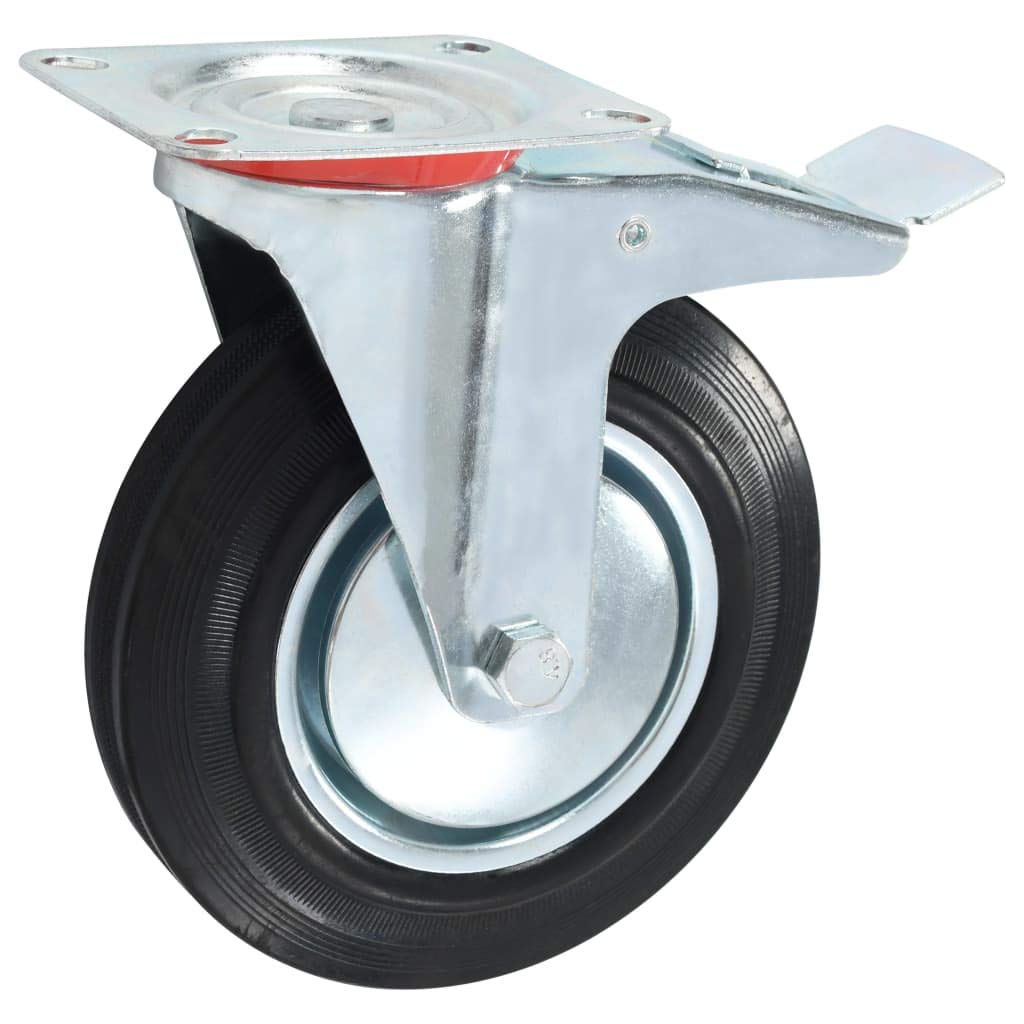 vidaXL 8x Ruedas Giratorias con Frenos Dobles Materiales Muebles Bancos Trabajo Carritos Estanterías Resistencia Golpes Suaves con Diámetro de 200mm