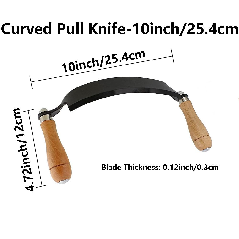 TopHomer Couteau de rasage incurvé de 25,4 cm pour menuisier, menuisier et jardinier