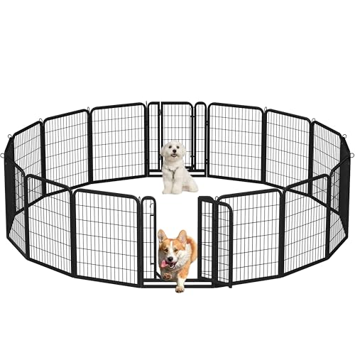 Yaheetech Recinto per Cani Cuccioli 16 pz 65 x 80 cm Conigli Gatti Animali Domestici da Interno e Esterno Rete Recinzione Ferro Pieghevole e Portatile