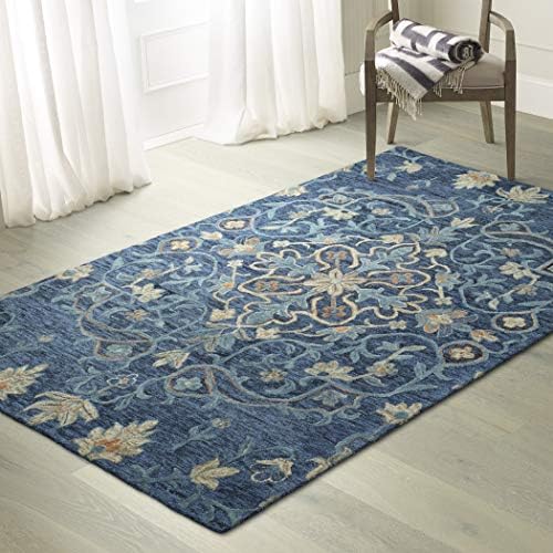 Kaleen 2' x 3' Wool Area Rug in Denim, Hand-Tufted Rachael Ray Agora Collection, 2'x3',