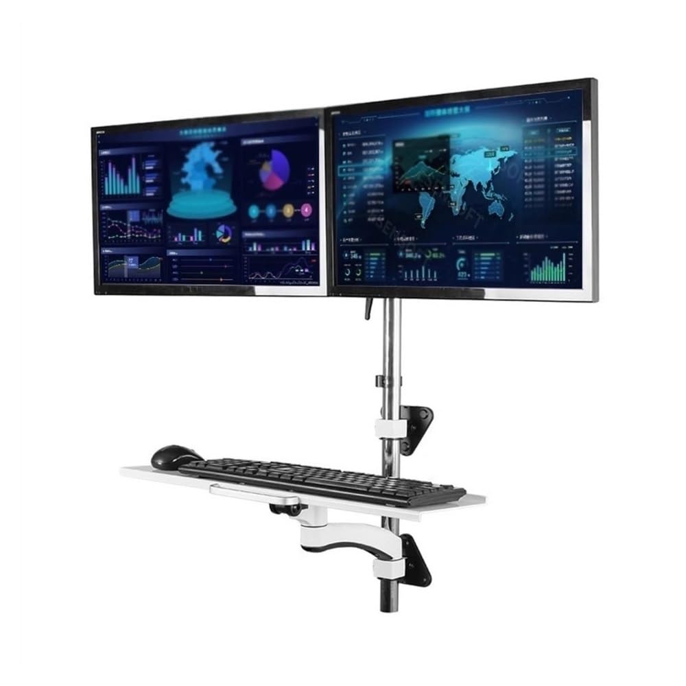 SaryEdge Height - Adjustable Monitor Stand Arm Wall Mount Workstation, Sit Stand Dual Monitor Mount for 15''-27'' Screens, Adjustable Wall Mount Dual Monitor A,600mm