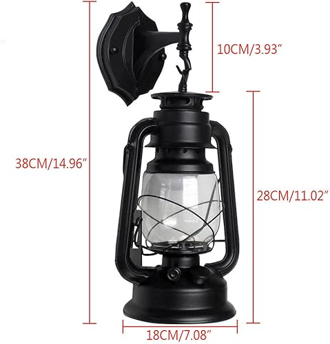 Miniatura 6 de FIKNEE - Aplique de pared rústico, farol de pared, farol de pared, retro, antiguo, vintage, aplique de pared para porche, aplique de pared al aire