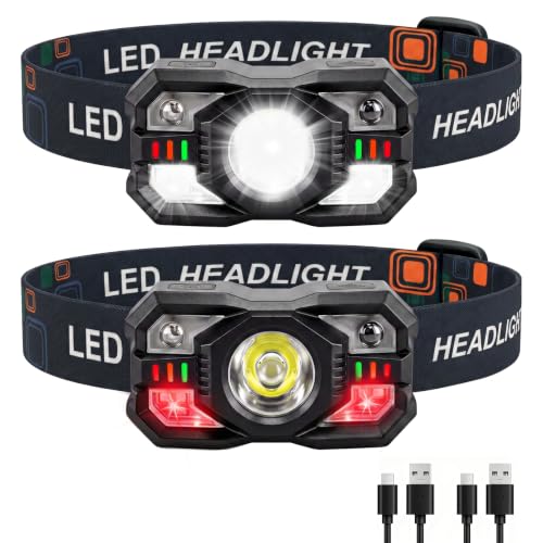 LED-Rechargeable-Headlamp-2-Pack-Super-Bright-Head-Lamp-Headlight LED Rechargeable Headlamp 2 Pack, Super Bright Head Lamp Headlight - Image 1