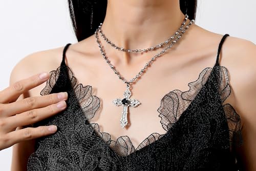 XIANNVXI Goth Necklace Gothic Layered Choker for Women Emo Gothic Necklace Goth Witch Grunge Emo Jewelry Halloween Christmas Cross Jewelry for Women2