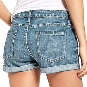 WWricotta Pantacourt Femme Jean – Taille éLastique Jean Boyfriend Femme Pantalon Court Tendance Streetwear Pantalon Court en Jean Mini Short en Jean Basique Short en Jean avec Poche