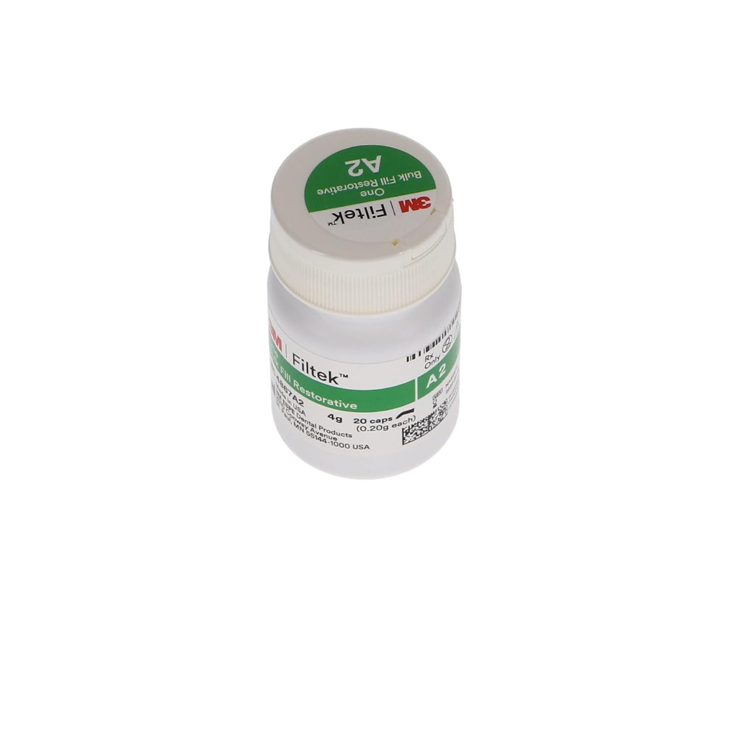 3M ESPE 4867A2, Filtek One Bulk Fill Posterior Restorative Capsules A2 0.2 g 20/Pack, Low-Shrinkage Composite Resin for Strong Durable Restorations