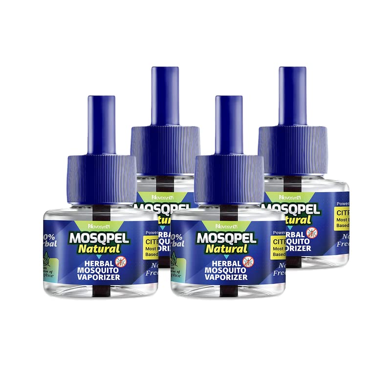 Novosynth MOSQPEL 45ml (pack of 4) - Eucalyptus Oil Based Natural Mosquito Vaporizer Refill | Fits Most Machines | Herbal & Organic | Safe For Kids And Adults | Irritant & Chemical-Free (Camphor) (B09Y948LRK) Amazon Price History, Amazon Price Tracker