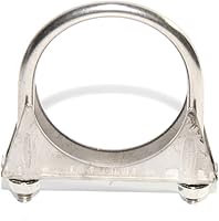 Vista 8 de Abrazadera de escape muy resistente con perno en U de acero inoxidable de 3 pulgadas eLifecenter, diseño de silla con nervaduras reforzadas (76mm)