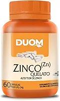 Zinco Quelato Puro Alto Teor de Zinco Zn 60 Cápsulas - Duom