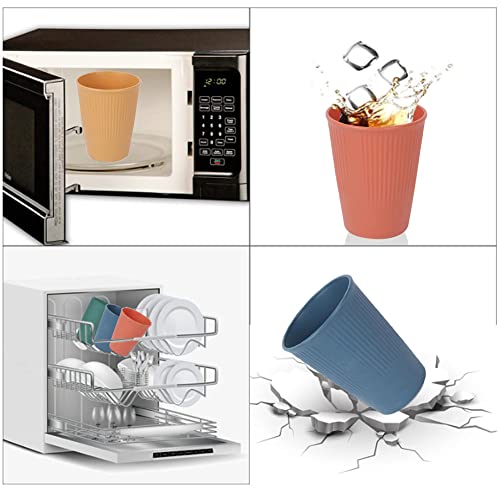 Ruibolu Wheat Straw Cups 6 Pcs Plastic Cups 12 Oz Unbreakable Drinking Cup Reusable Dishwasher Safe Water Glasses With 6 Colourful, Microwave Dishwasher Safe, Bpa Free (Cup-6Pack) #TOP4