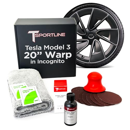 Premium Tesla Wheel Curb Rash & Scratch Repair Kit for Model 3 Wheels/Rims - DIY Kit with Color-Matched Touch Up Paint (Model 3, 20in Grey Warp Performance (2024+))