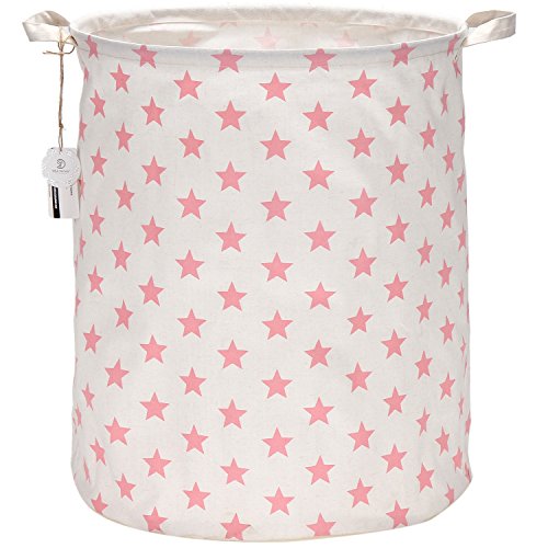 Sea Team 19.7 Inches Large Sized Waterproof Coating Ramie Cotton Fabric Folding Laundry Hamper Bucke - //medicalbooks.filipinodoctors.org
