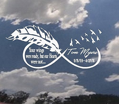 BestPricedDecals Remembrance of Loved one: Your Wings were Ready #3 Infinity (Custom Name/Date) : Memory Decal 6