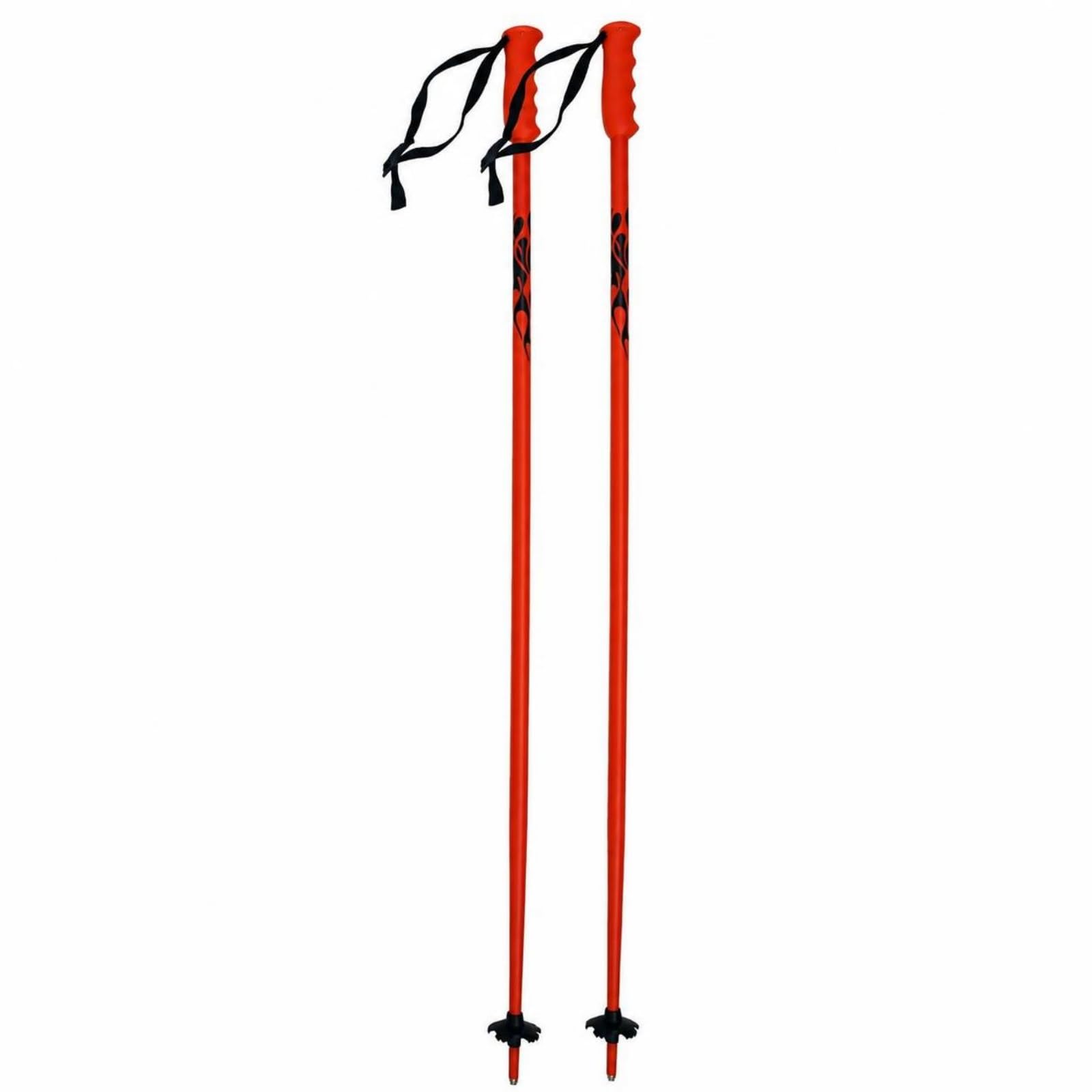stabil Skistock mit rutschfestem Griff , Orange , 125 cm