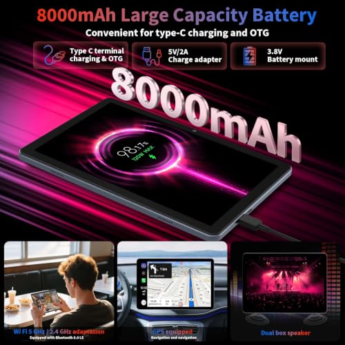 Image of 10 inch Tablet with Keyboard - 2026 Gemini AI Android 16 Tablet,Silver Case