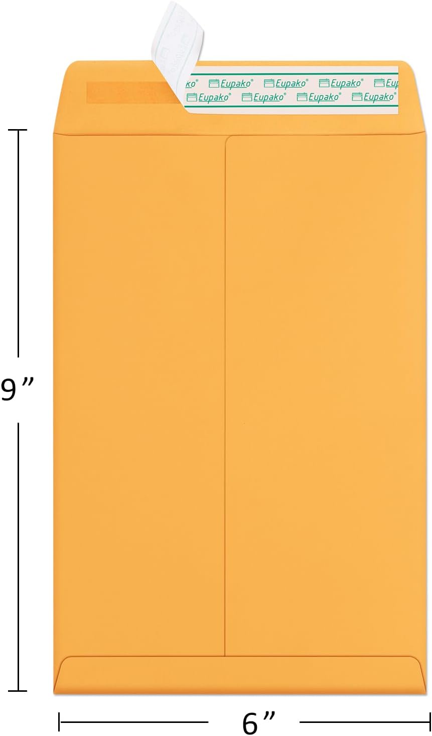 Eupako Catalog Envelopes 6x9 Small Brown Envelopes Self Seal 250 Pack for Mailing, Organizing, Storage