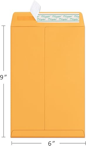 Miniatura 2 de Eupako Sobres de catálogo de 6 x 9 pulgadas, sobres marrones pequeños autosellados, paquete de 250 unidades para correo, organización, almacenamiento