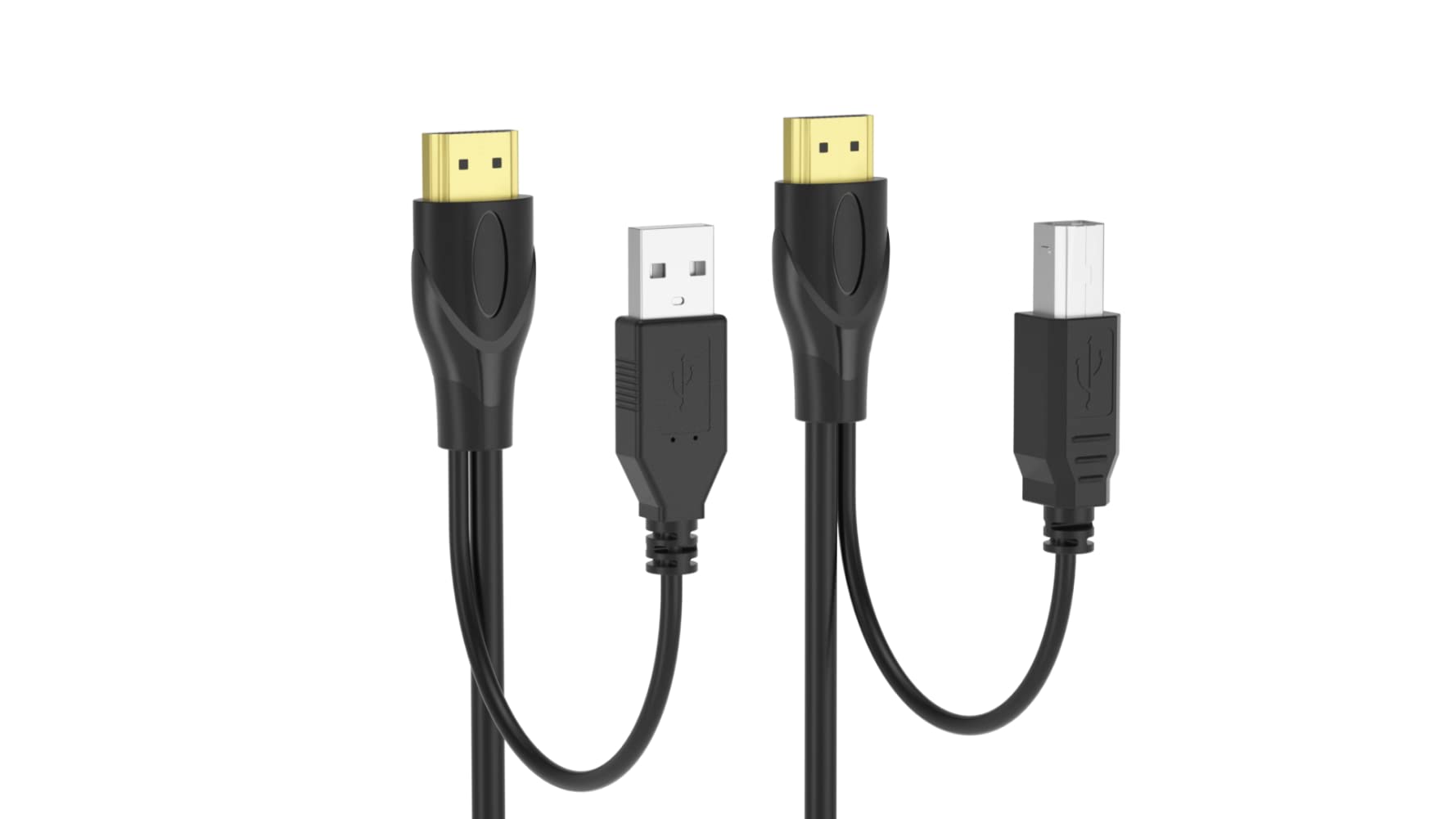 Yinker 6ft/1.8m 2 Pack USB HDMI KVM Cable for HDMI KVM Switch, USB Powered and Data Transfer, 4K@60Hz YUV 4:4:4