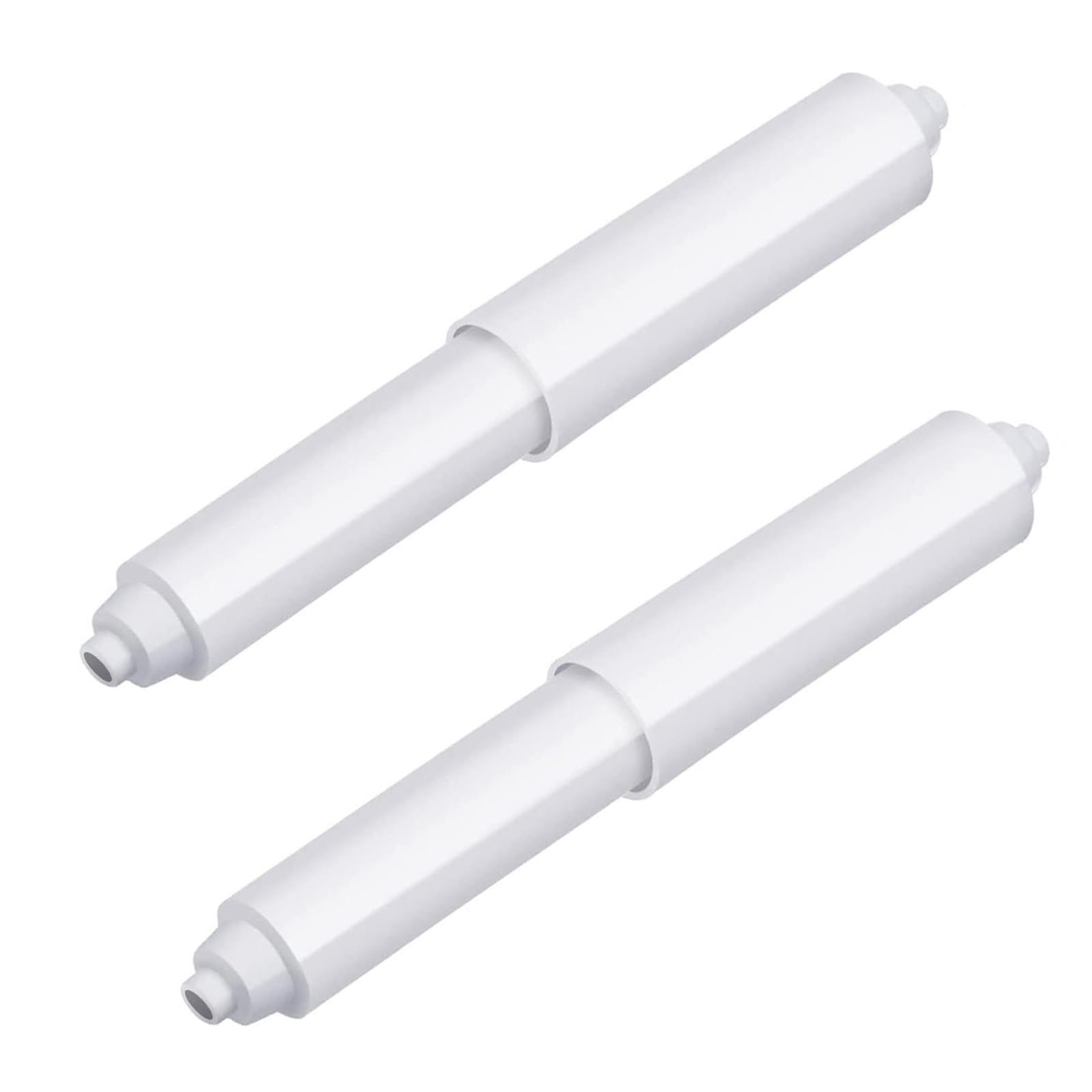2 Pcs Plastic Toilet Tissue Roll Holder, Toilet Paper Holder, Toilet Roll Holder Insert, Spring Loaded Toilet Roll Holder Insert in Bathroom Replacement Roller Spring Loaded Spindle for WC (White)