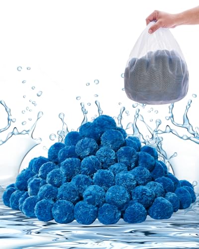 VEVOR - Bolas filtrantes para Piscina, Filtro de Arena, 0,71 kg, Bolas de Repuesto para Filtro de Arena, Fibra poliéster Reutilizable con Bolsa de Lavado, para Sistemas de filtración de Piscina, Azul
