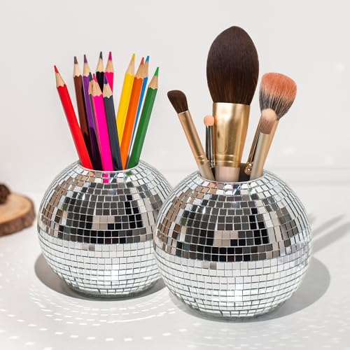 RGBDOT Disco Ball Pencil Holder for Desk (2 PCS) -