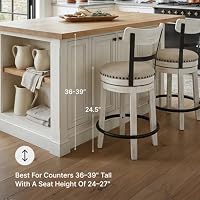 Signature Design by Ashley Valebeck Swivel Counter Height Bar Stool, White — image 4