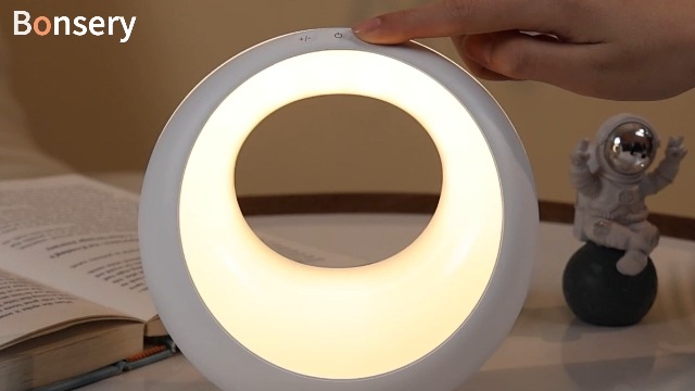 Bonsery Nachtkastlamp, touch-dimbaar, afstandsbediening, led-tafellamp, werkt op batterijen, 256 kleuren en 3 modi, nachtlampje, kindersfeer, bureaulamp, timerfunctie voor slaapkamer en woonkamer