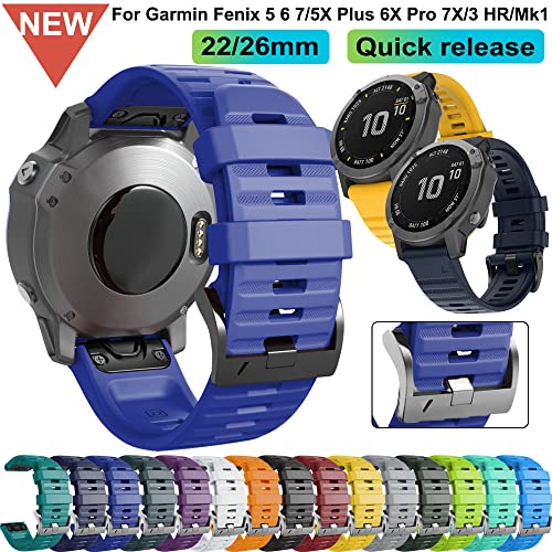 Correa Garmin Fenix 6X 7X de silicona suave impermeable con cierre de seguridad de 26mm 2
