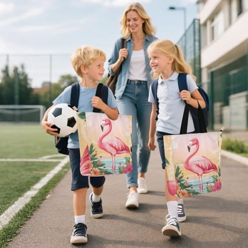 Bolsa para libros infantiles con cremallera, bolsa de comestibles reutilizable 6