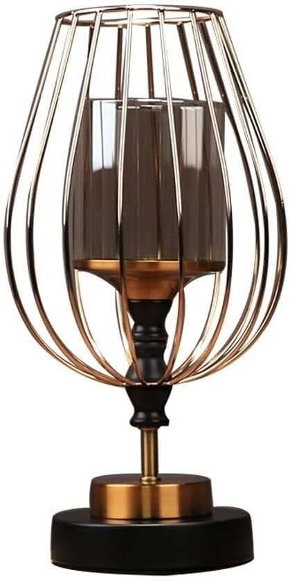 Luxury Metal & Glass Candelabra Candle Holder, Elegant Pillar Candle Stand for Wedding, Home & Dining Decor