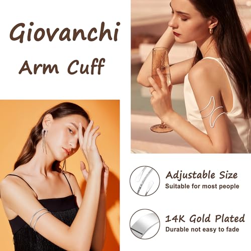 Giovanchi 9 Pcs Arm Cuff Bracelets for Women Gold Upper Arm Band Bracelet Adjustable Open Cuffs Bangle Minimalist Coil Armband Jewelry Set4