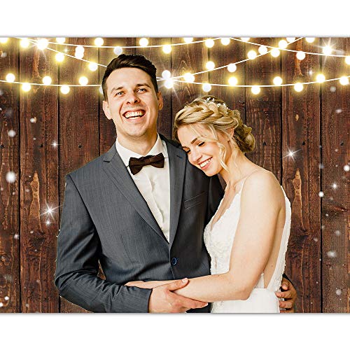 Funnytree 7X5Ft Rustic Glitter Wood Photography Backdrop For Wedding Party Banner Birthday Bridal Shower I Do Bbq Baby Shower Background Photo Booth #TOP1