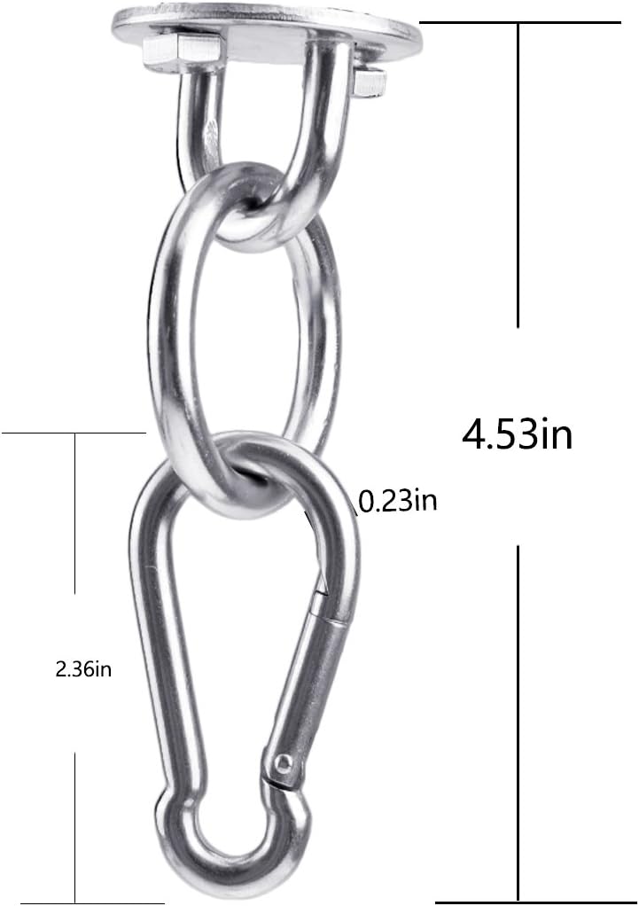Hammock Hanging Hook Kit, Load Capacity 1400 lb, Stainless Steel Round Mount Pads, Spring Snap Hooks, Lag Screws Set for Hammock Yoga Swing Chair Punching Bag Indoor Outdoor Relaxation
