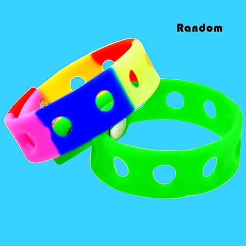 Miniatura 6 de Papacharms 10203050 pulseras de 7 pulgadas, pulseras de silicona de colores aleatorios, pulsera ajustable mezclada con bonito dije con agujero para