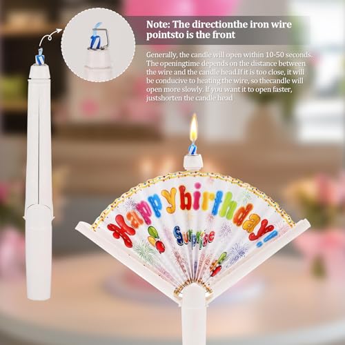 2Pcs Novelty Fan Birthday Candles, Pop-Up Surprise Clown Funny Trick Cake Topper Candle, Creative Happy Birthday Candles for Party Decorations & Supplies - Image 3